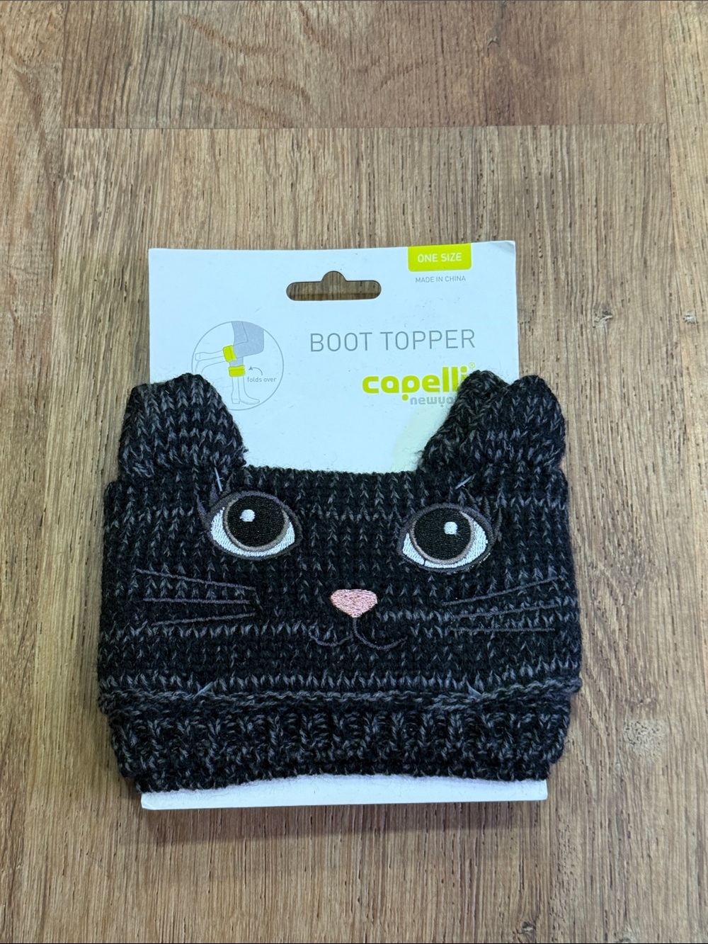 Capelli New York Black Cat Knit Boot Topper